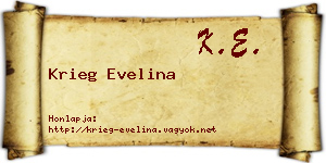 Krieg Evelina névjegykártya
